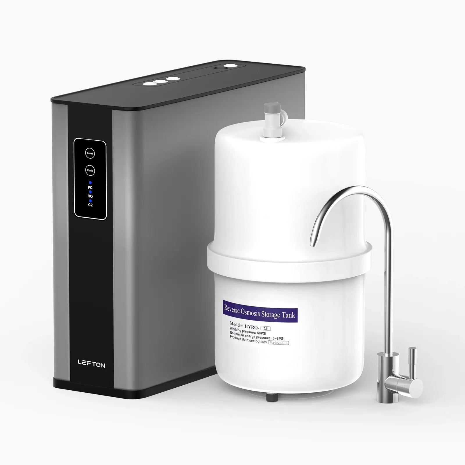 lefton smart 3 stage undersink reverse osmosis water filtration system-wf02-Lefton Home