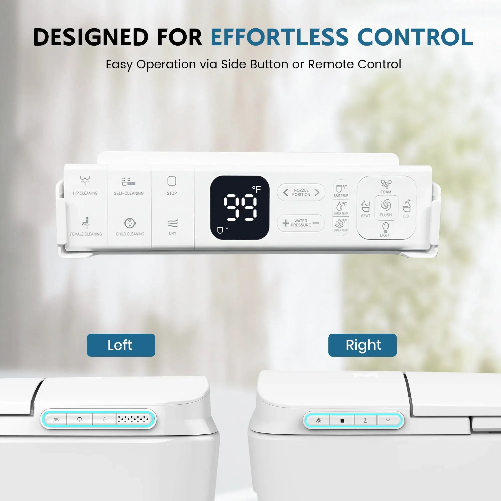 Lefton Smart Bidet Toilet with Auto Flush Heated Seat and Warm Air Dryer-ST01-Smart Toilet-Lefton Home