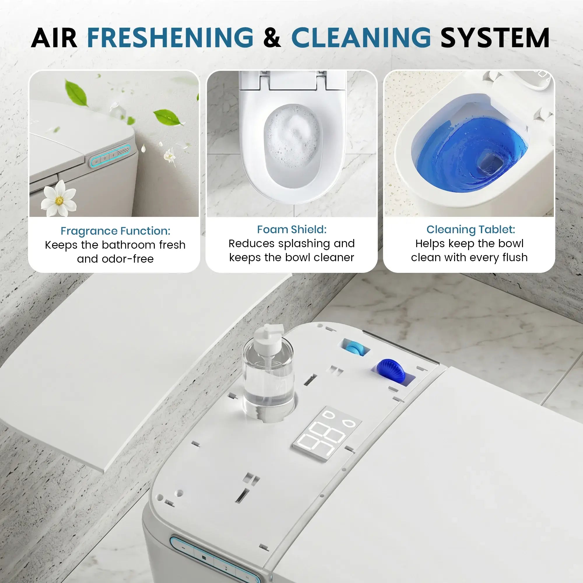 Lefton Smart Bidet Toilet with Auto Flush Heated Seat and Warm Air Dryer-ST01-Smart Toilet-Lefton Home