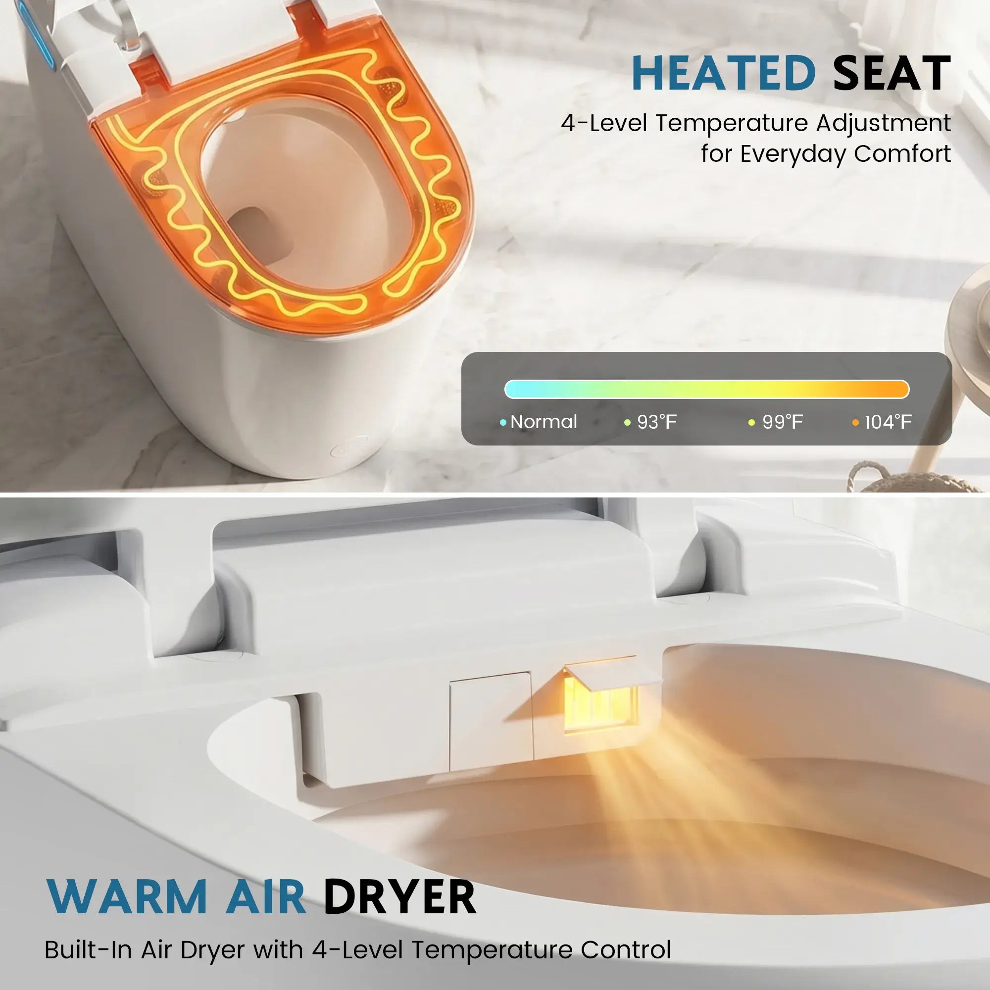 Lefton Smart Bidet Toilet with Auto Flush Heated Seat and Warm Air Dryer-ST01-Smart Toilet-Lefton Home