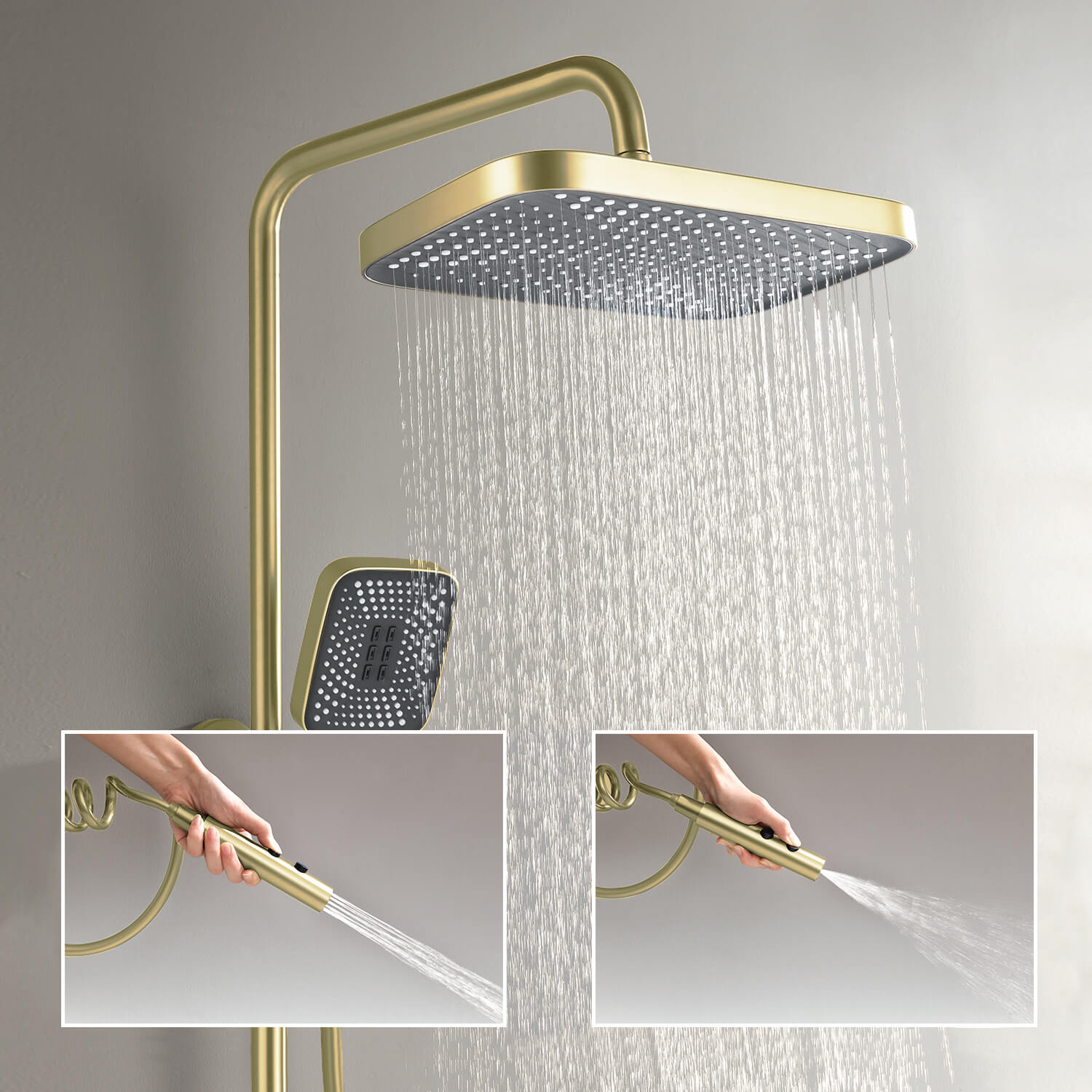 Lefton Thermostatic Shower System with 5 Water Modes and Temperature Display Screen - SST2206 - Shower Systems - Lefton Home
