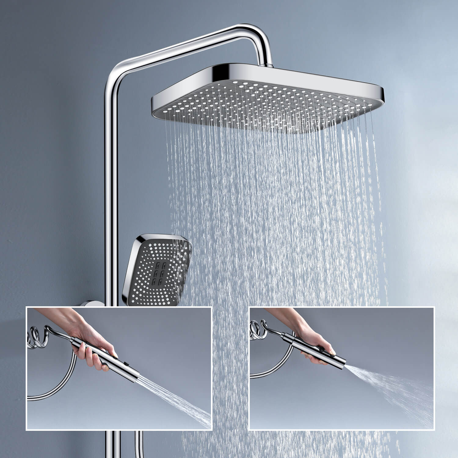 Lefton Thermostatic Shower System with 5 Water Modes and Temperature Display Screen - SST2206 - Shower Systems - Lefton Home