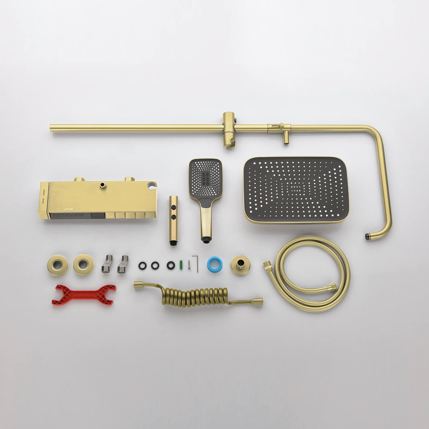 Lefton Thermostatic Shower System with 5 Water Modes and Temperature Display Screen - SST2206 - Shower Systems - Lefton Home