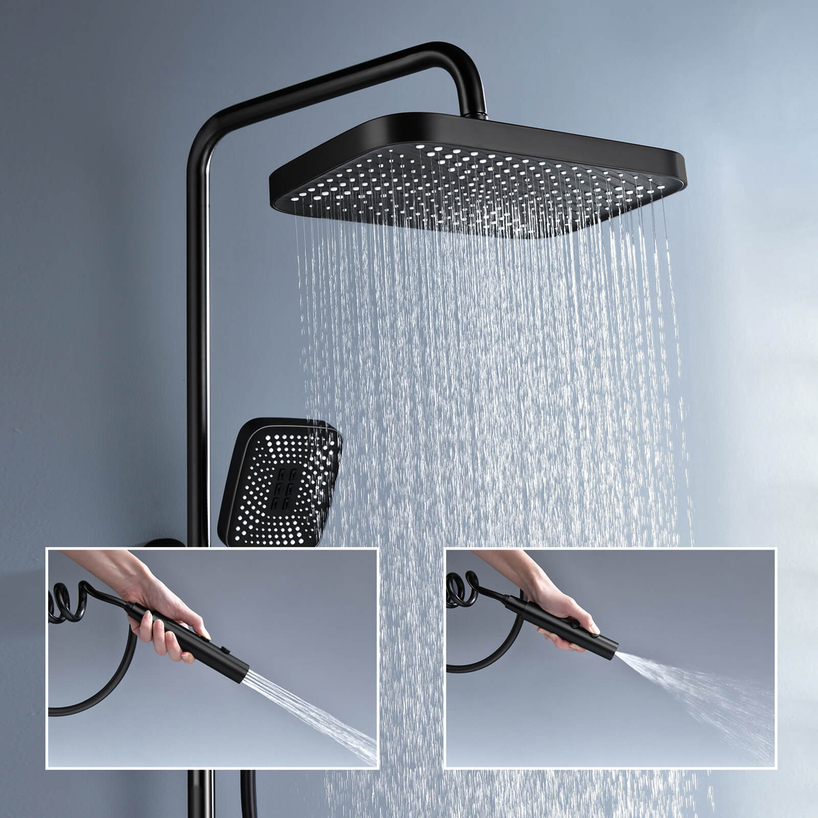 Lefton Thermostatic Shower System with 5 Water Modes and Temperature Display Screen - SST2206 - Shower Systems - Lefton Home
