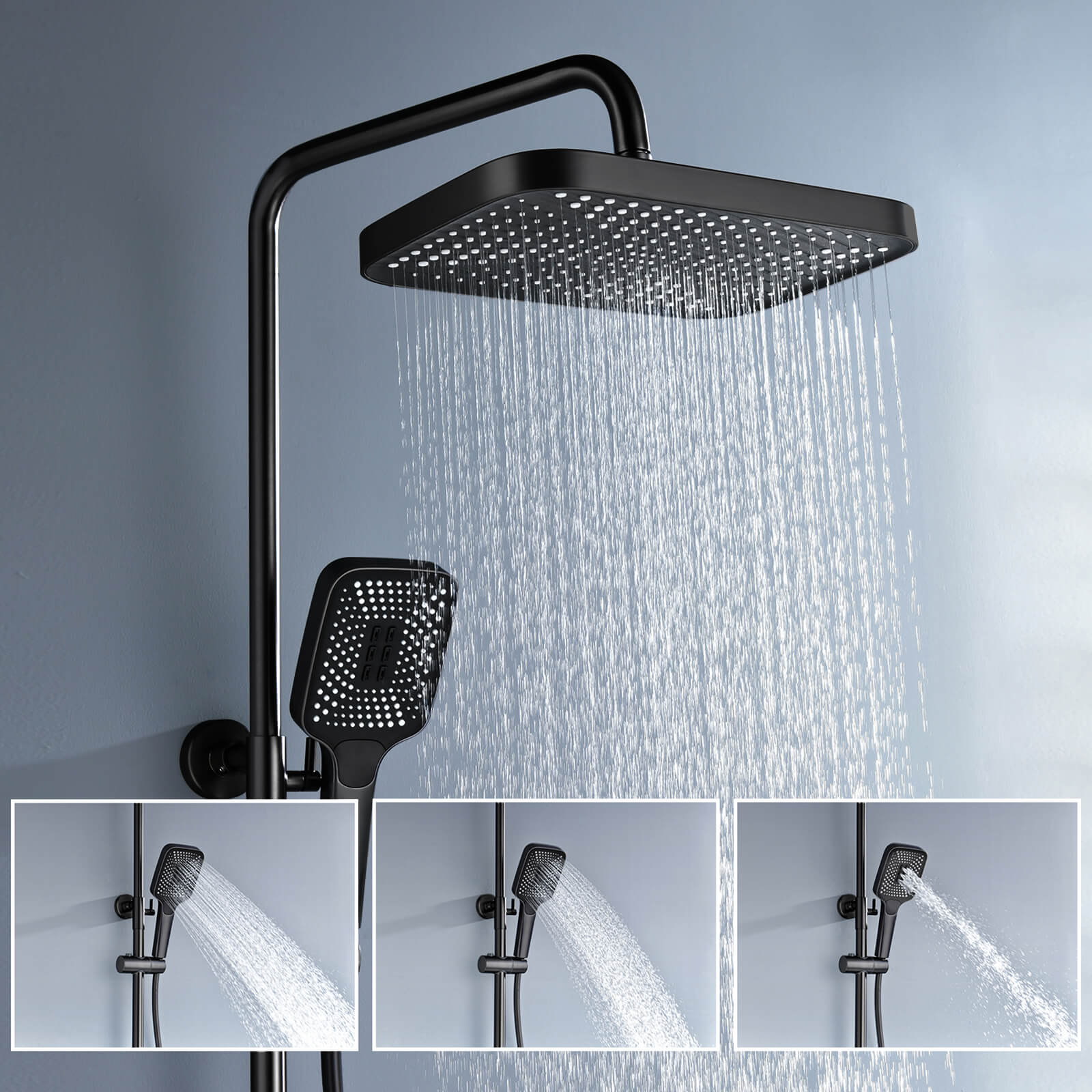 Lefton Thermostatic Shower System with 5 Water Modes and Temperature Display Screen - SST2206 - Shower Systems - Lefton Home