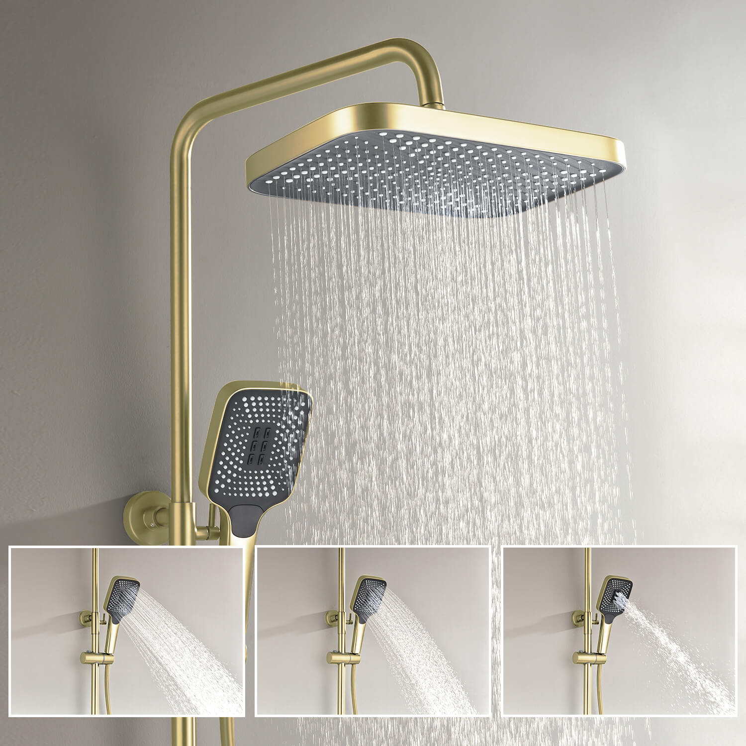 Lefton Thermostatic Shower System with 5 Water Modes and Temperature Display Screen - SST2206 - Shower Systems - Lefton Home