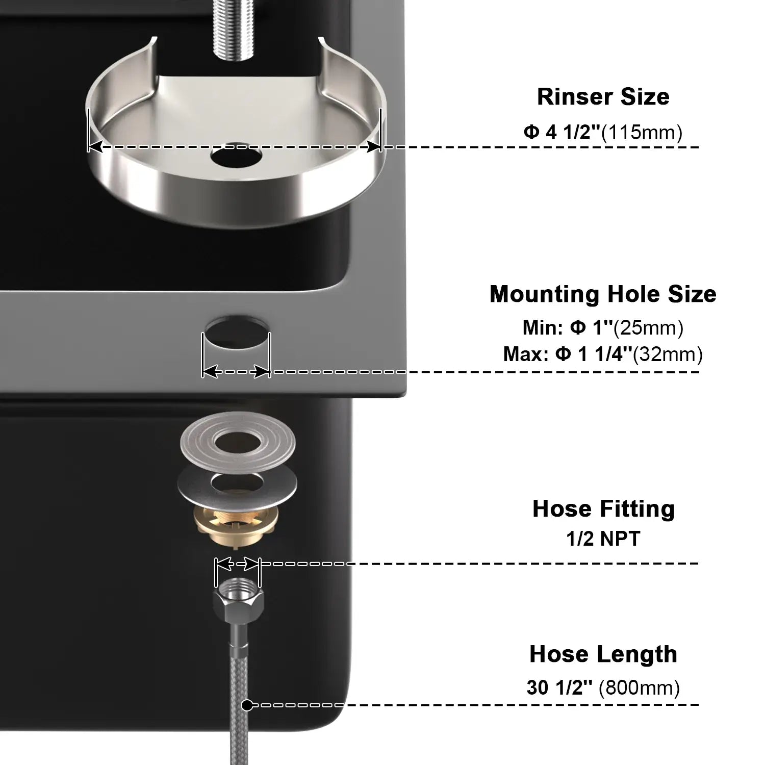 Lefton Touchless Waterfall Kitchen Faucet-KF2209-PRO with Countertop Glass Rinser-KFR2202-Lefton Home