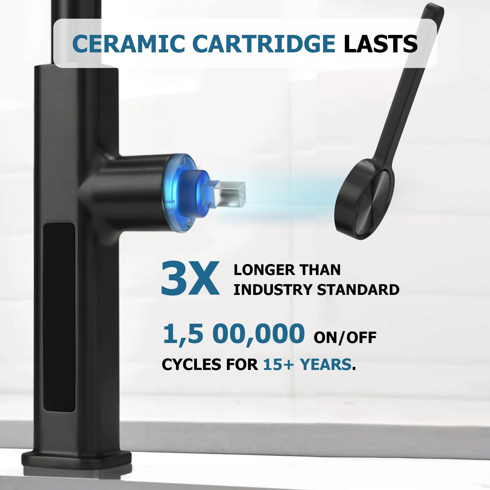 Lefton Waterfall & Pull - Out Kitchen Faucet with Temperature Display - KF2209 - Kitchen Faucets - Lefton Home