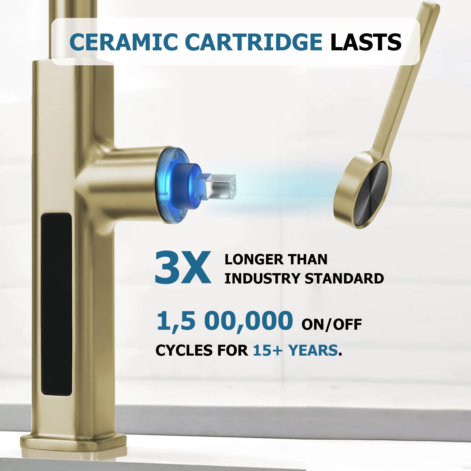 Lefton 33"x 22" Stainless Steel Farmhouse Kitchen Sink - FS2501 with Waterfall & Pull - Out Kitchen Faucet - KF2209 - Kitchen Sinks - Lefton Home