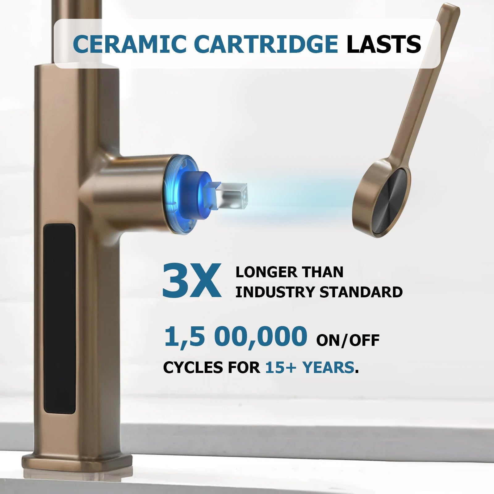 Lefton Waterfall & Pull - Out Kitchen Faucet with Temperature Display - KF2209 - Kitchen Faucets - Lefton Home