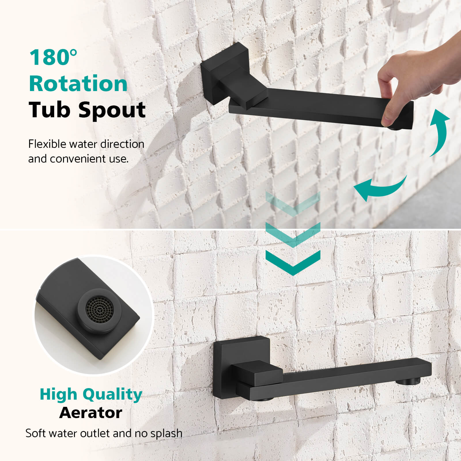 Recertified-Lefton-Concealed Rainfall Thermostatic Shower System with Handheld & Tub Spout-SSWM2502-Shower System-Lefton Home