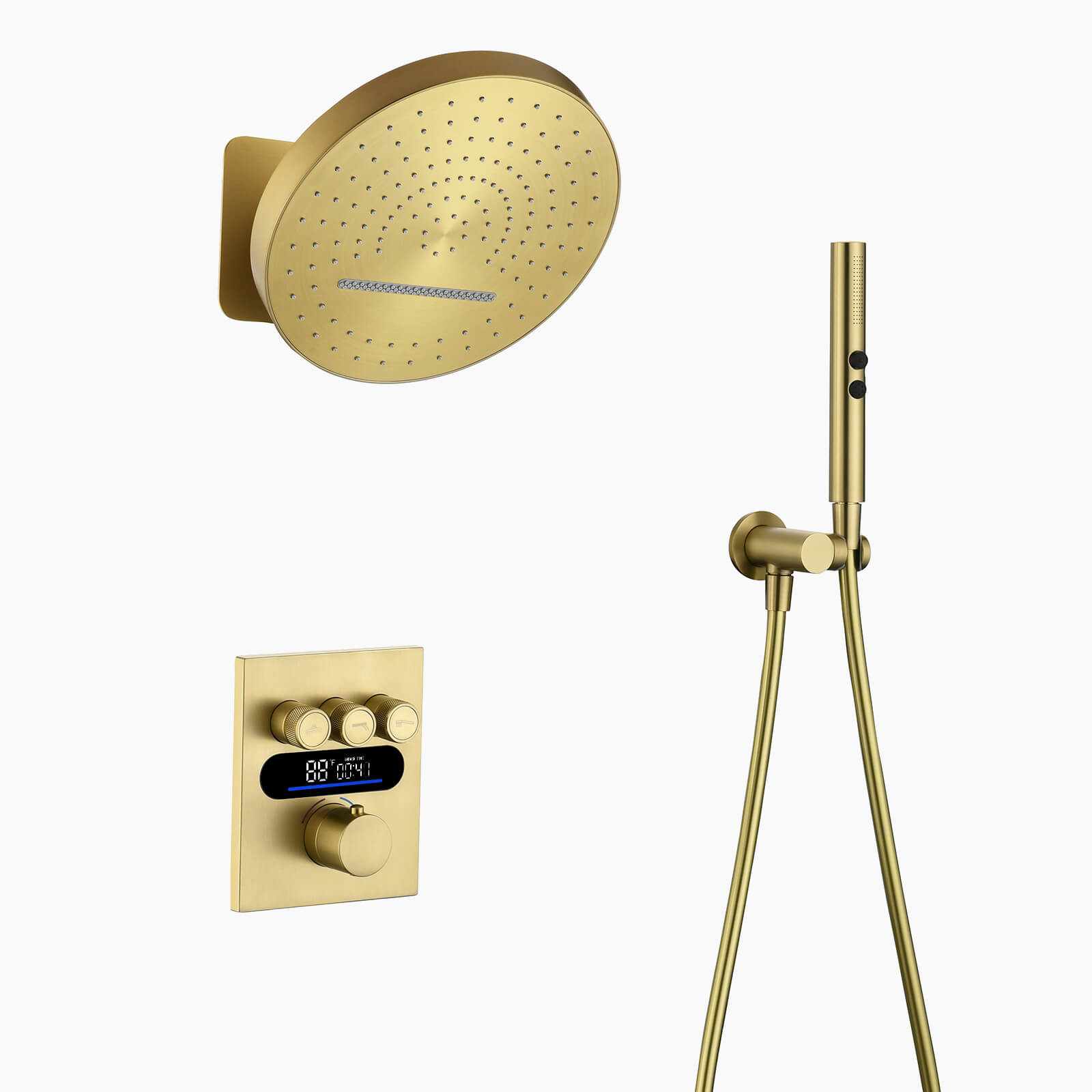 Recertified-Lefton Concealed Rainfall Thermostatic Shower System with Hand Shower-SSWM2501-Shower System-Lefton Home