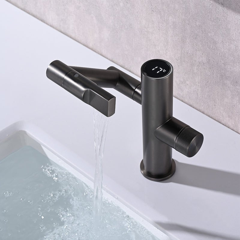 BF2201-2, Lefton Single-Hole Rotatable Faucet with Temperature Display