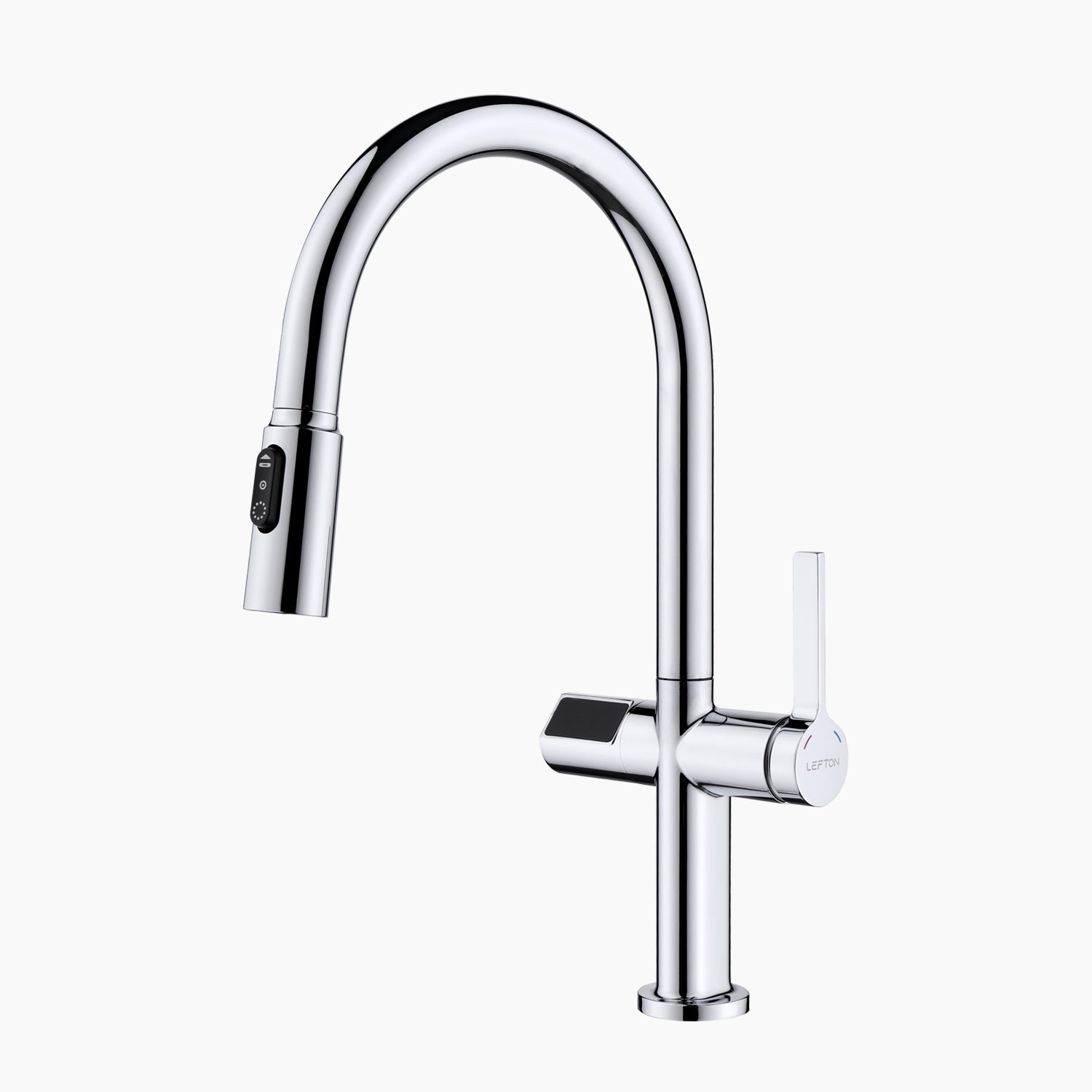 KF2206-1, Lefton Automatic Sensor & Pull-Down Kitchen Faucet with Temperature Display