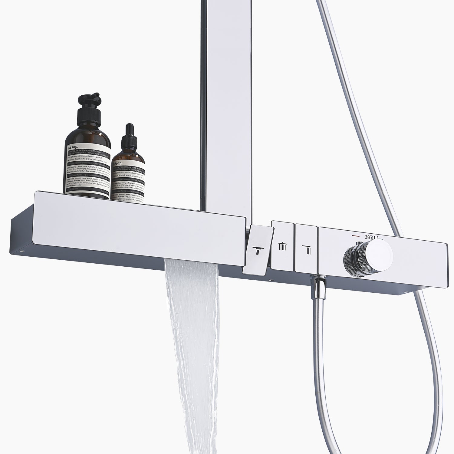 Lefton Thermostatic Shower System with Rainfall Showerhead & Digital Temperature Display-RSS2301 -- Lefton Home
