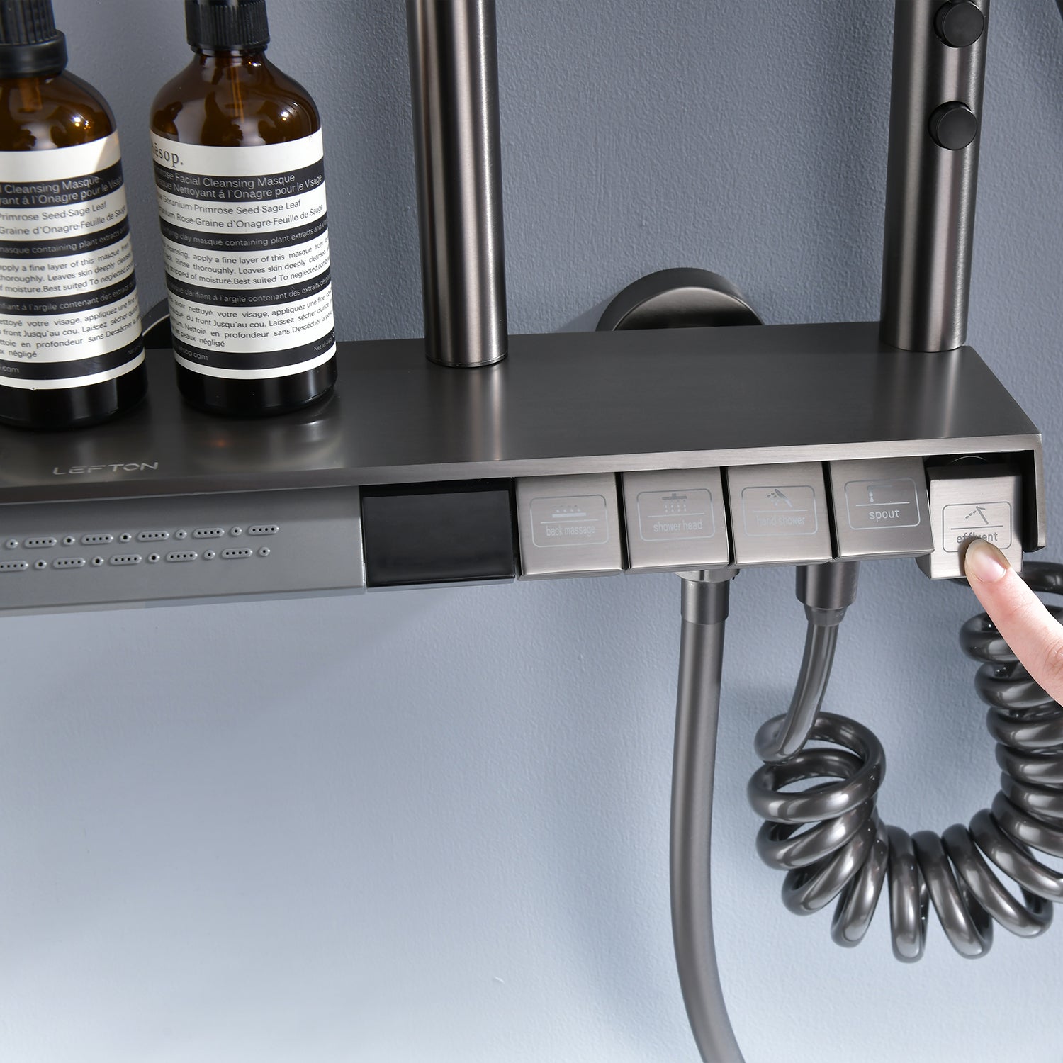 Lefton Piano Key Design Shower System with 5 Water Modes and Temperature Display Screen